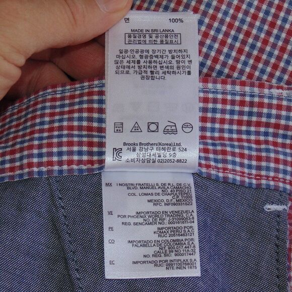 BROOKS BROS Shorts, 38, Blue/red micro plaid, Bermuda/Walking, Zipper, Pockets - Picture 12 of 12